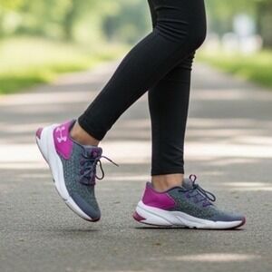 Under Armour Gray and Pink Athletic Shoes Girls Size 3